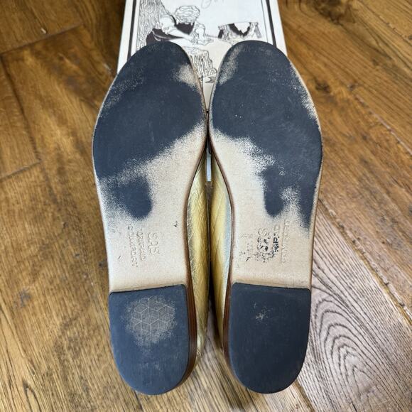 SAS Wink Loafers Womens Size 9.5 S Gold Metallic Leather Slip On Tripad Shoes - Picture 4 of 6